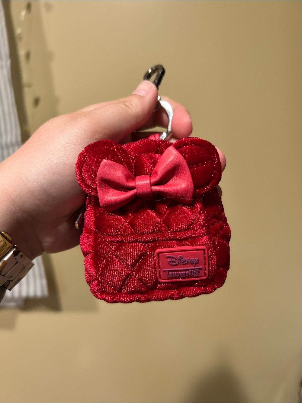 Disney Loungefly Mini Backpack Keychain- Red - Picture 2 of 3